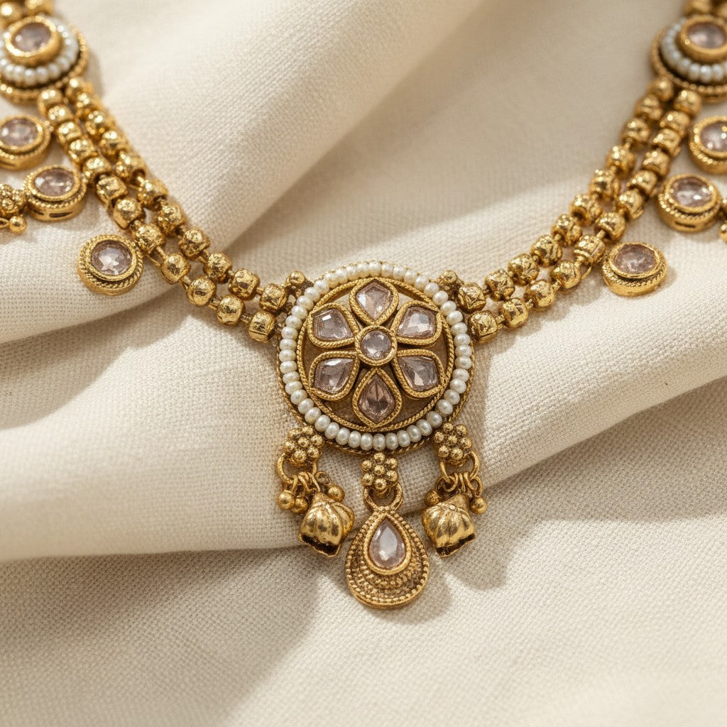 Floral Medallion Necklace Set