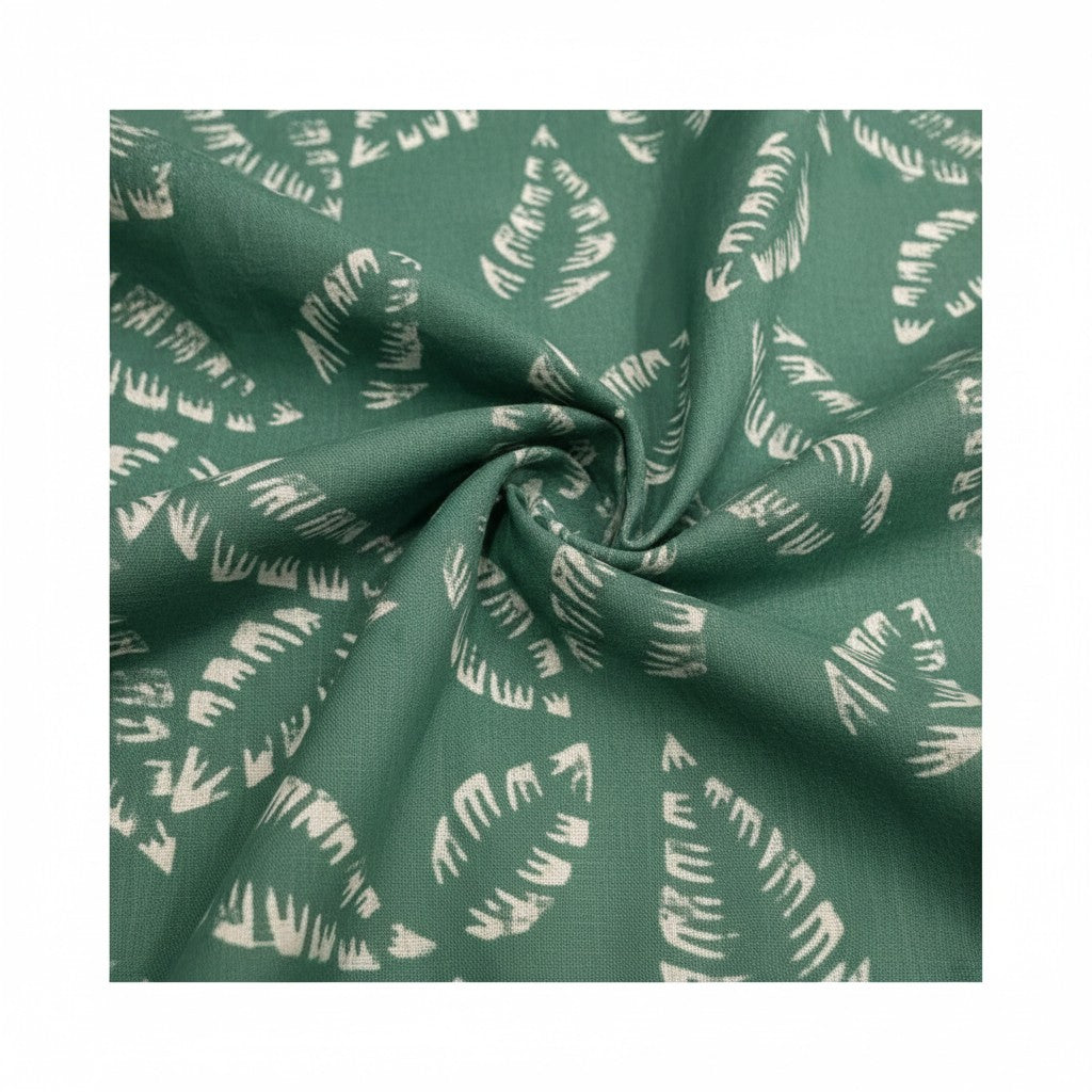 Teal Leaf Block Print Stole