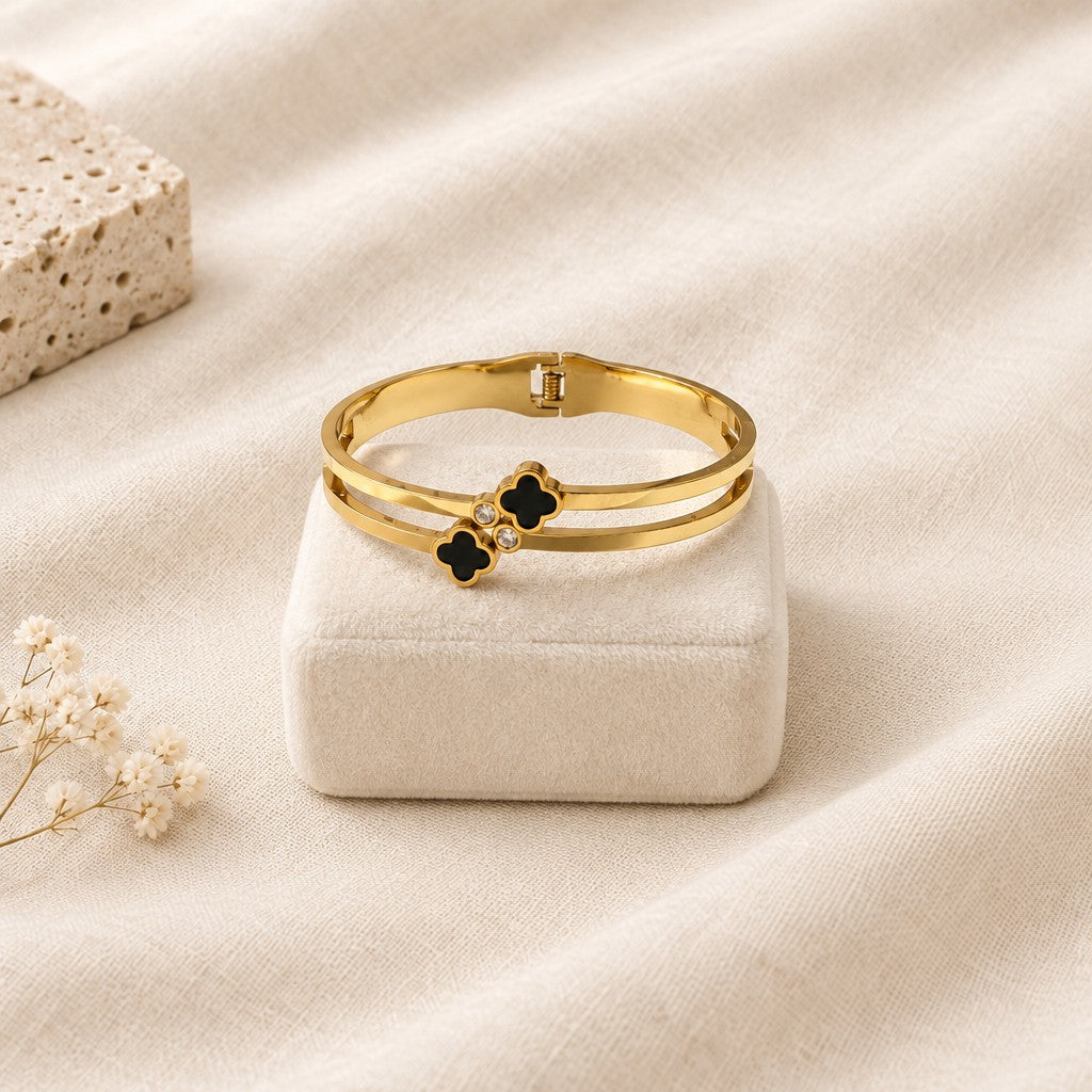 Black Clover Gold-Tone Bracelet