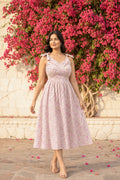 Rose & Sand Firework Print Midi Dress
