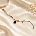 Black Disc Charm Bracelet