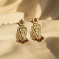 Ruby Polki Triangle Drop Earrings