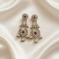 Red Gemstone Filigree Earrings