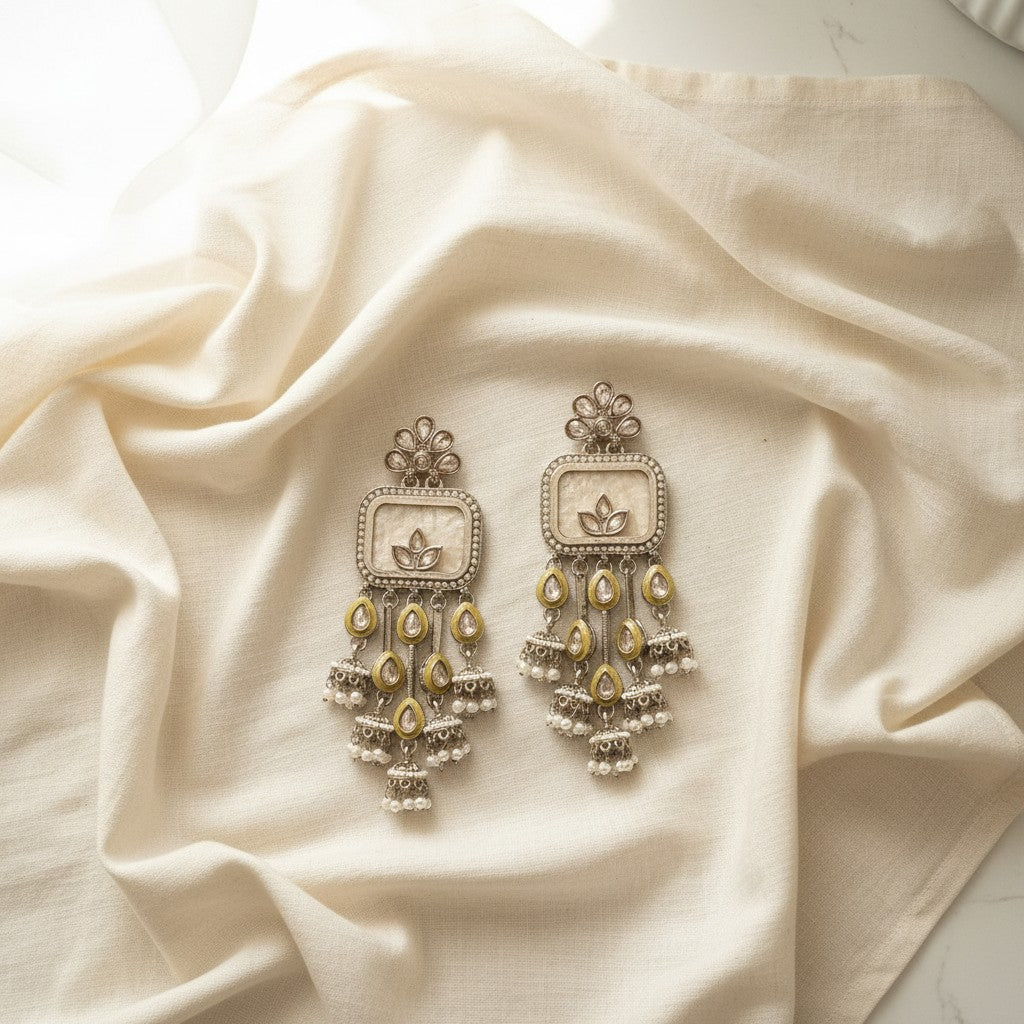 Lotus Pearl Cascade Earrings