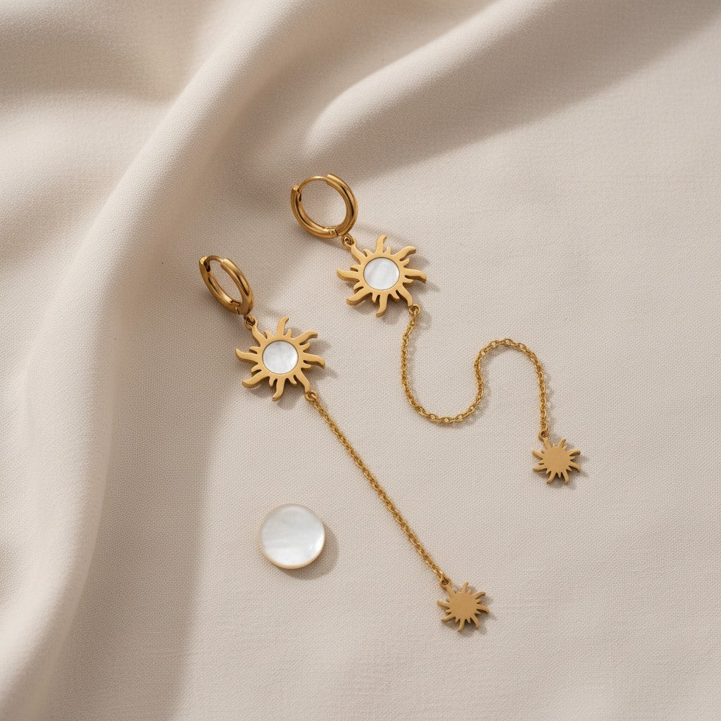 Surya Sun Chain Drop Earrings