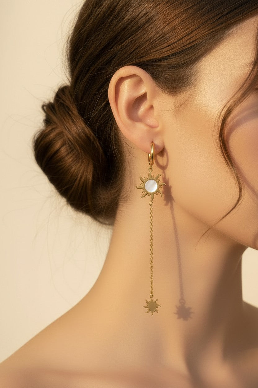 Surya Sun Chain Drop Earrings