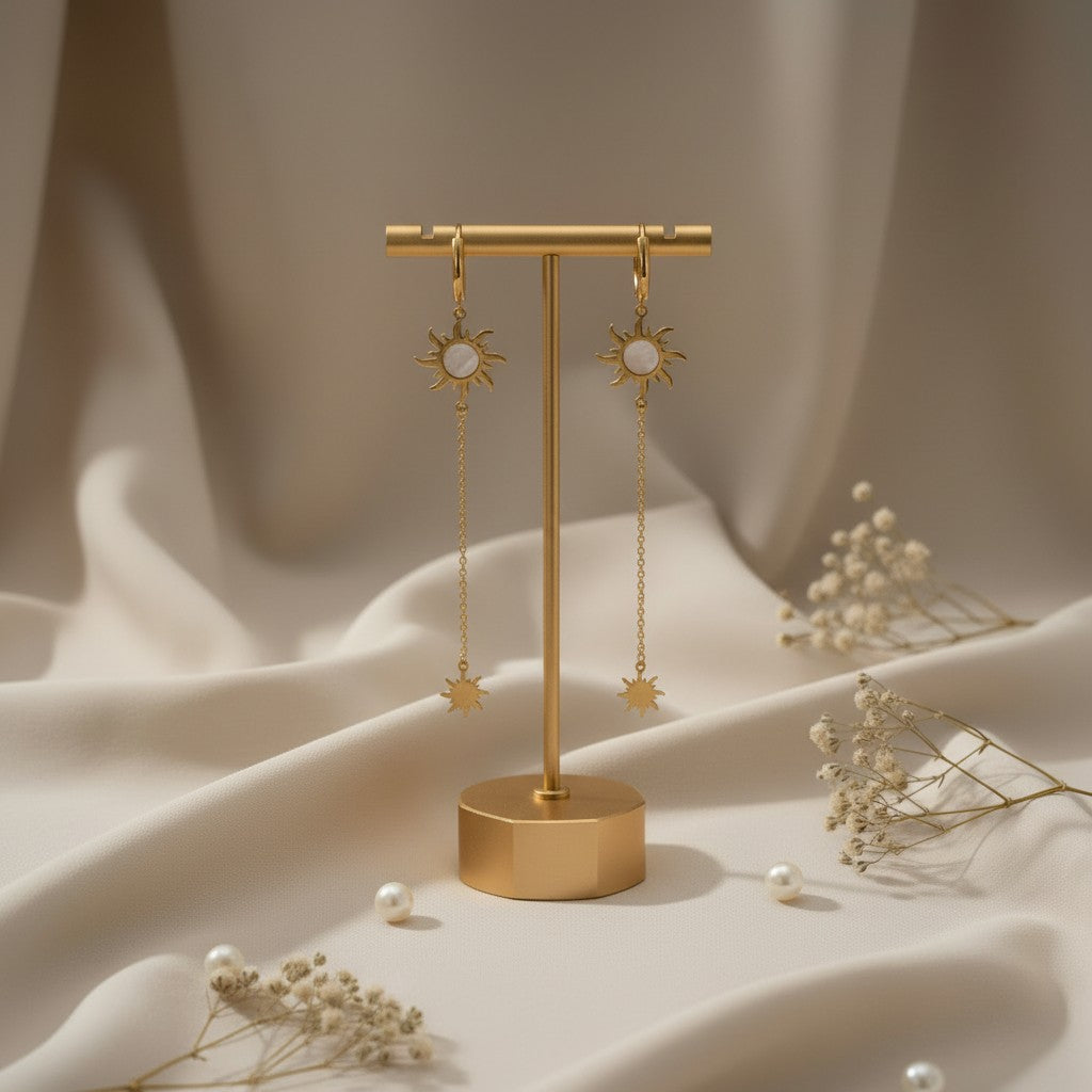 Surya Sun Chain Drop Earrings