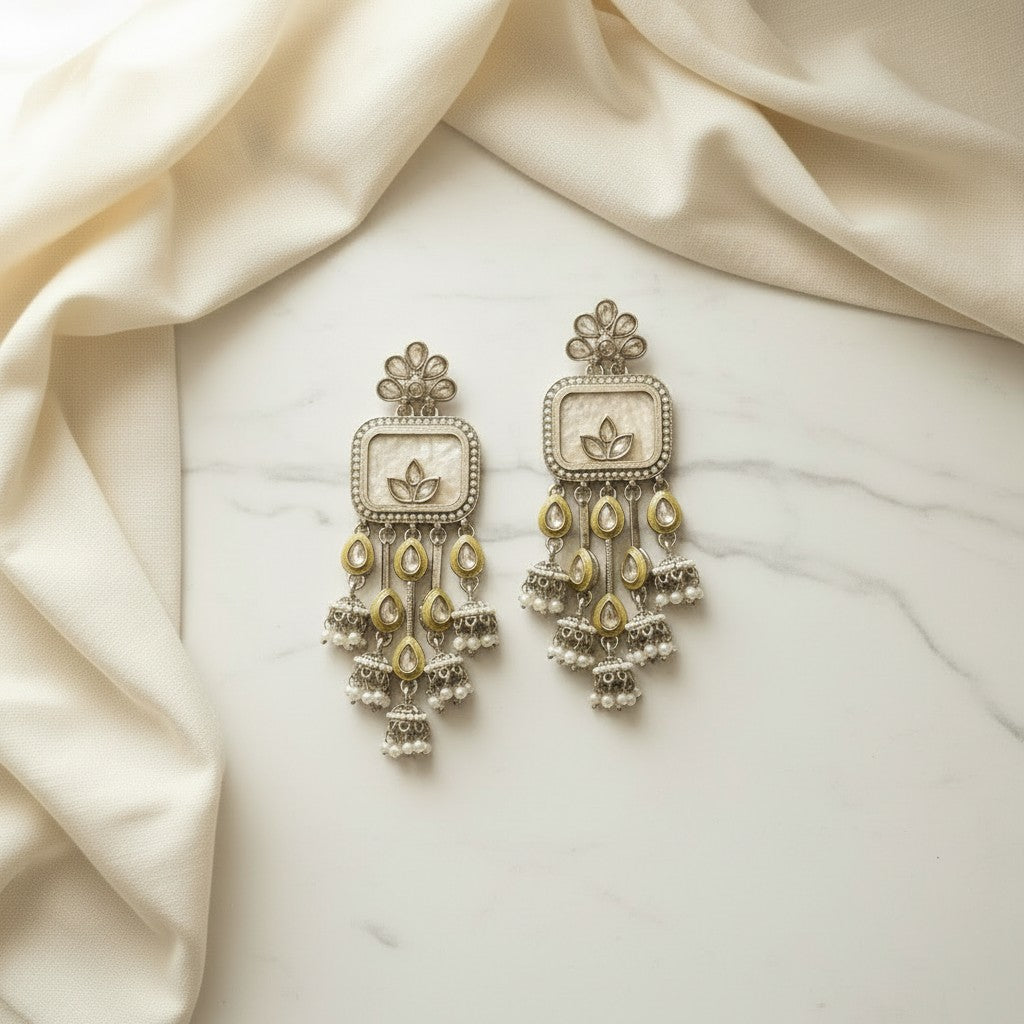 Lotus Pearl Cascade Earrings