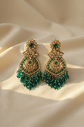 Emerald Polki Chandbali Earrings