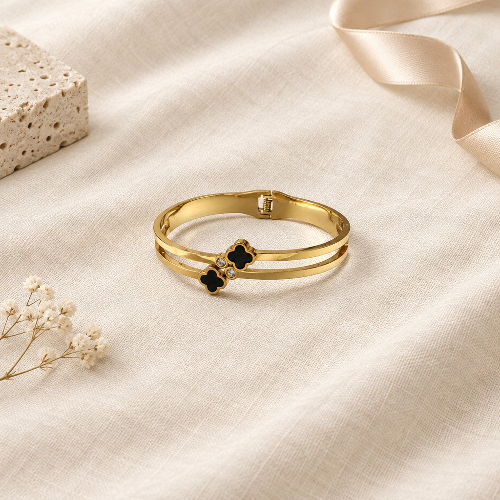 Black Clover Gold-Tone Bracelet