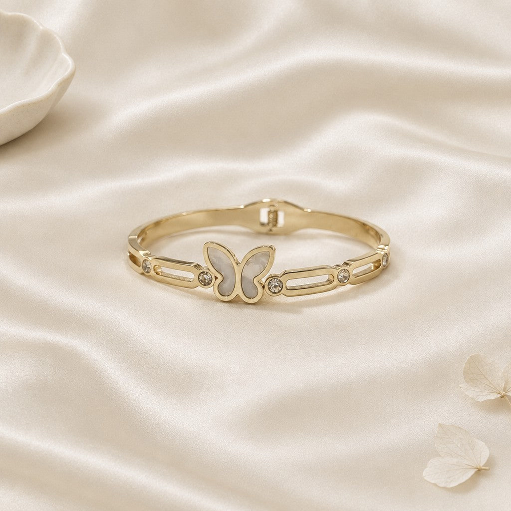 Ivory Butterfly Gold-Tone Bracelet